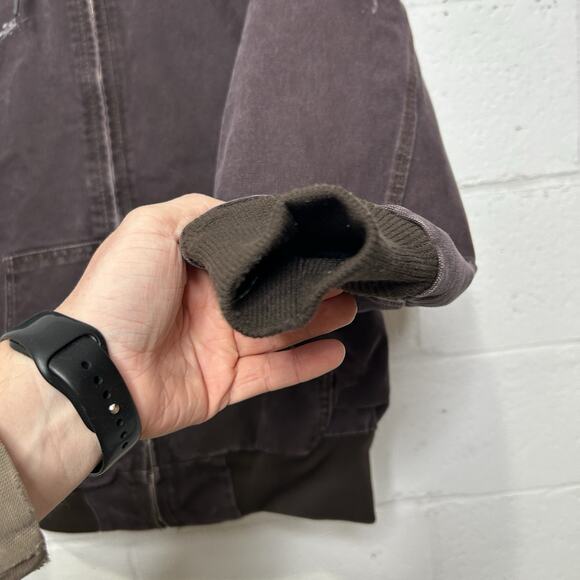 Y2K Carhartt Quilted Hooded Active Jacket “Dark Brown” WJ130 - Picture 6 of 11